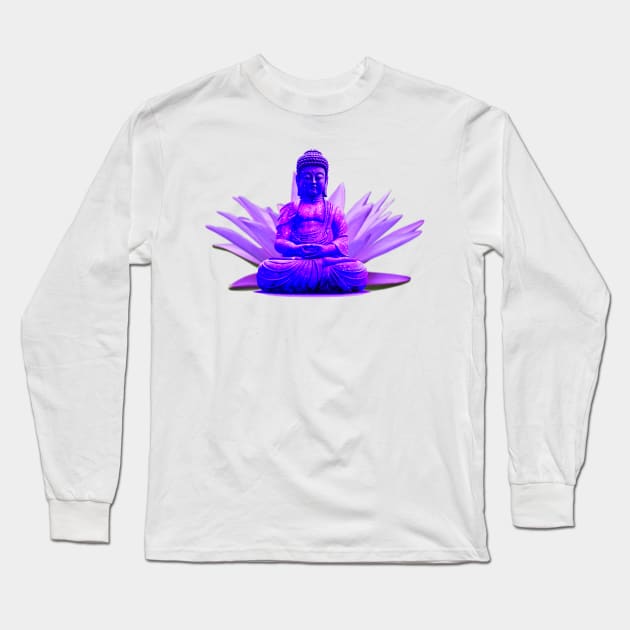 Purple Buddha Long Sleeve T-Shirt by emma17